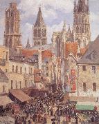 Camille Pissarro Rue de L-Epicerie,Rouen oil painting reproduction